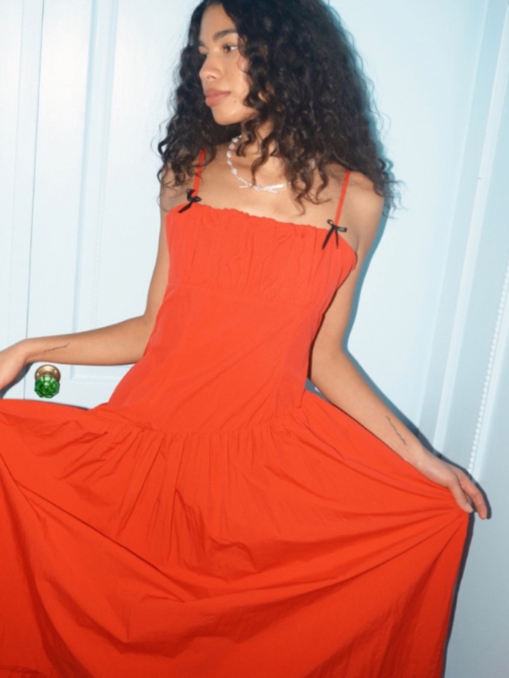 NWT Lisa Says Gah Meg Dress in Candy Red | Size XL | Spaghetti Strap Midi - Picture 4 of 7